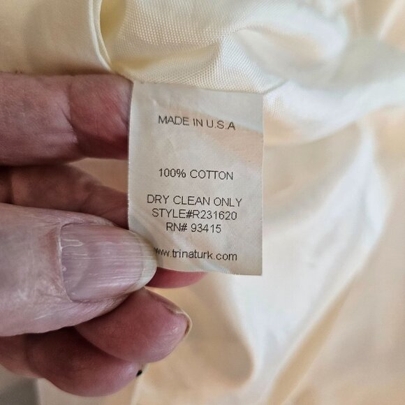 TRINA Turk Tropical Print White A-Line Cotton Skirt Side Zip Size 0 - Picture 11 of 11